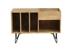 Miliboo Buffet-Buffet de rangement vinyles en bois manguier massif et métal L90 cm BOOGIE