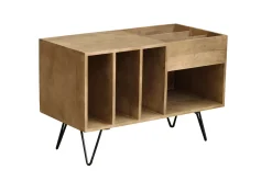Miliboo Buffet-Buffet de rangement vinyles en bois manguier massif et métal L90 cm BOOGIE