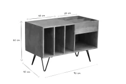Miliboo Buffet-Buffet de rangement vinyles en bois manguier massif et métal L90 cm BOOGIE