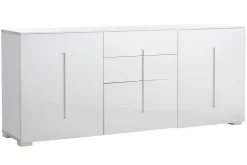 Miliboo Buffet-Buffet design blanc laqué brillant 2 portes 3 tiroirs L180 cm TED