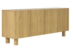 Miliboo Buffet-Buffet design en bois clair chêne massif gravé 4 portes L180 cm GOSHI