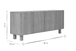 Miliboo Buffet-Buffet design en bois clair chêne massif gravé 4 portes L180 cm GOSHI