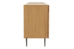 Miliboo Buffet-Buffet design en bois clair chêne massif gravé et métal noir 4 portes L180 cm ARCHIPEL