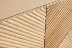 Miliboo Buffet-Buffet design en bois clair chêne massif gravé et métal noir 4 portes L180 cm ARCHIPEL