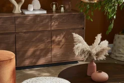 Miliboo Buffet-Buffet design en bois foncé noyer 3 portes 3 tiroirs L160 cm JAKO