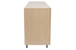 Miliboo Buffet-Buffet design finition bois clair chêne et métal noir 2 portes 4 tiroirs L180 cm ALASKA