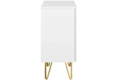 Miliboo Buffet-Buffet design gravé blanc mat et métal doré 2 portes L107 cm OZEN