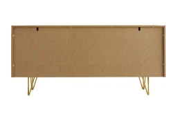 Miliboo Buffet-Buffet design gravé finition bois clair chêne et métal doré 3 portes L160 cm OZEN