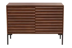 Miliboo Buffet-Buffet en bois foncé manguier massif et métal noir 2 portes L100 cm ONDA