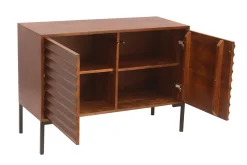 Miliboo Buffet-Buffet en bois foncé manguier massif et métal noir 2 portes L100 cm ONDA