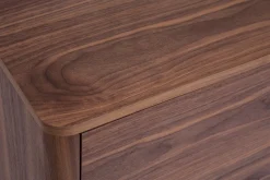 Miliboo Buffet-Buffet en bois foncé noyer 2 portes 3 tiroirs 180 cm BENJA