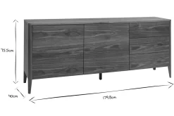 Miliboo Buffet-Buffet en bois foncé noyer 2 portes 3 tiroirs 180 cm BENJA