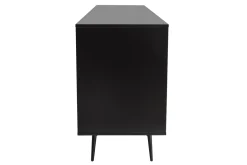 Miliboo Buffet-Buffet en bois foncé noyer, noir mat et métal noir 3 portes L200 cm MERMOZ
