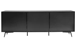 Miliboo Buffet-Buffet en bois foncé noyer, noir mat et métal noir 3 portes L200 cm MERMOZ