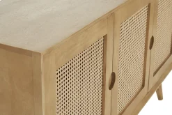 Miliboo Buffet-Buffet en bois manguier et cannage rotin 3 portes L145 cm LAKA