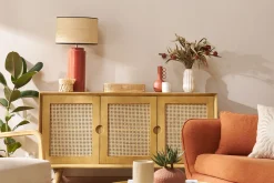 Miliboo Buffet-Buffet en bois manguier et cannage rotin 3 portes L145 cm LAKA