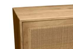 Miliboo Buffet-Buffet en bois manguier massif et cannage rotin 2 portes coulissantes L135 cm ACANGE