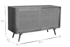 Miliboo Buffet-Buffet en bois manguier massif et cannage rotin 2 portes coulissantes L135 cm ACANGE