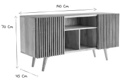 Miliboo Buffet-Buffet en bois manguier massif 2 portes coulissantes L140 cm ALBA