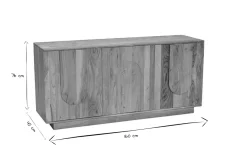 Miliboo Buffet-Buffet en bois massif gravé 3 portes L160 cm ARK