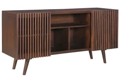 Miliboo Buffet-Buffet en manguier massif teinté bois foncé 2 portes coulissantes L140 cm ALBA