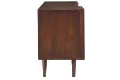 Miliboo Buffet-Buffet en manguier massif teinté bois foncé 2 portes coulissantes L140 cm ALBA