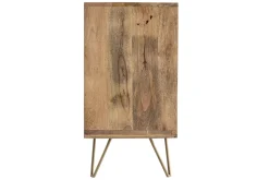 Miliboo Buffet-Buffet gravé en bois manguier massif et métal doré 2 portes 3 tiroirs L145 cm LINIUM