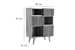 Miliboo Buffet-Buffet haut en bois manguier massif 3 portes coulissantes L85 cm ALBA