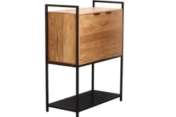 Miliboo Buffet-Buffet haut en bois massif et métal noir 2 portes L85 cm ARTHUS