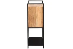 Miliboo Buffet-Buffet haut en bois massif et métal noir 2 portes L85 cm ARTHUS