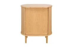 Miliboo Buffet|Meuble D'entrée-Buffet haut vintage avec portes coulissantes bois clair chêne L70 cm EPIC