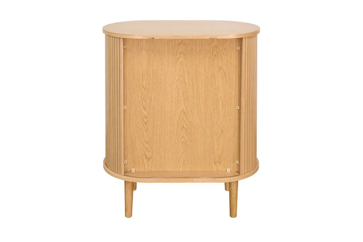 Miliboo Buffet|Meuble D'entrée-Buffet haut vintage avec portes coulissantes bois clair chêne L70 cm EPIC