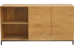 Miliboo Buffet-Buffet industriel en bois manguier massif et métal noir 2 portes L145 cm YPSTER