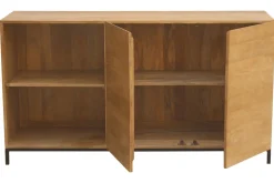 Miliboo Buffet-Buffet industriel en bois manguier massif et métal noir 2 portes L145 cm YPSTER