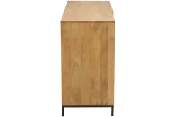 Miliboo Buffet-Buffet industriel en bois manguier massif et métal noir 2 portes L145 cm YPSTER