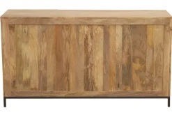 Miliboo Buffet-Buffet industriel en bois manguier massif et métal noir 2 portes L145 cm YPSTER