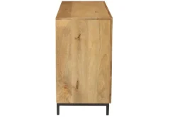 Miliboo Buffet-Buffet industriel en bois manguier massif et métal noir 3 portes L145 cm YPSTER