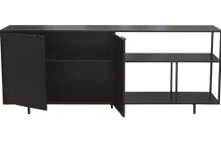 Miliboo Buffet-Buffet industriel en métal noir 2 portes L180 cm KARL