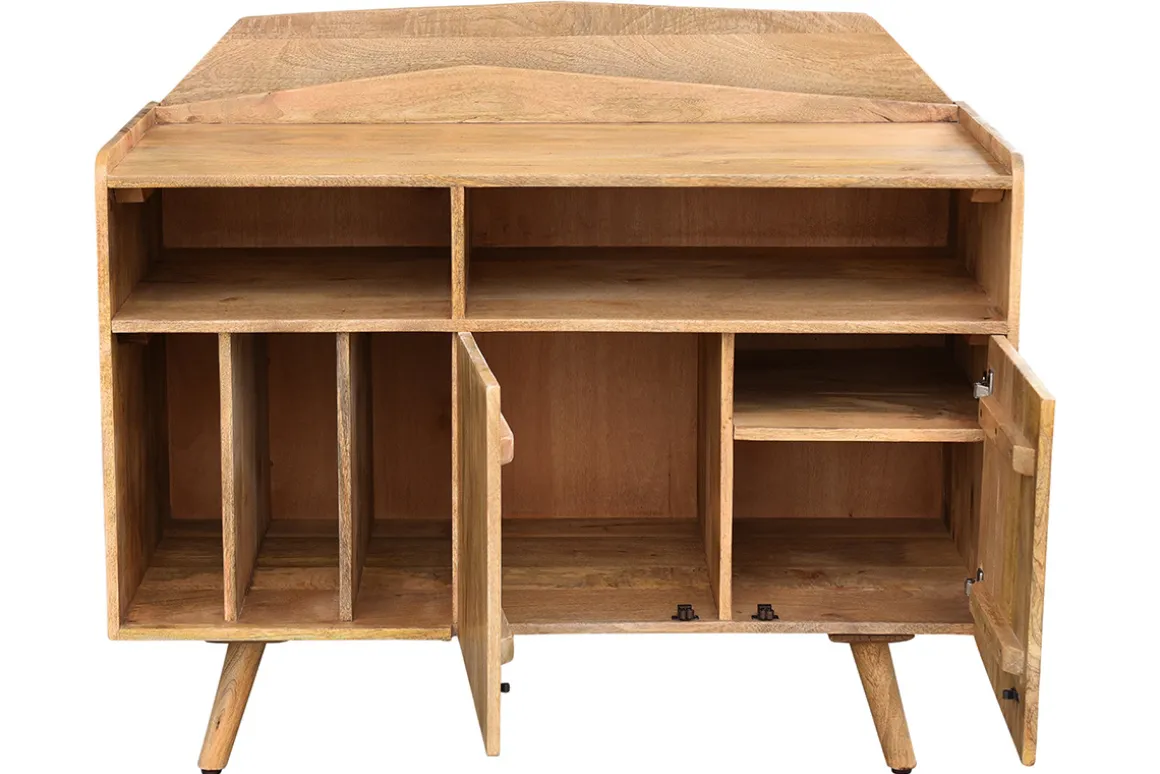 Miliboo Buffet-Buffet meuble de rangement vinyles en bois manguier massif L105 cm MATAHARI