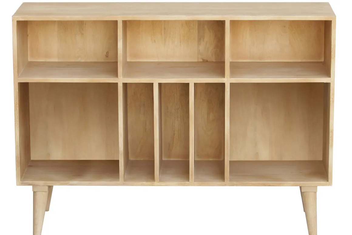 Miliboo Buffet-Buffet ouvert meuble de rangement bouteilles ou vinyles en bois manguier massif L120 cm ISIDRO