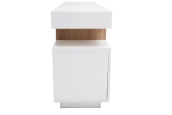 Miliboo Buffet-Buffet scandinave blanc mat et bois 4 portes L180 cm LIVO