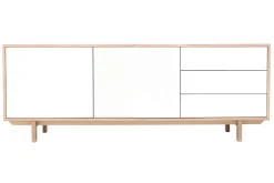 Miliboo Buffet-Buffet scandinave bois et blanc 2 portes 3 tiroirs L195cm SID