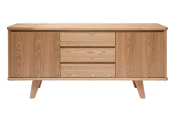 Miliboo Buffet-Buffet scandinave en bois clair 2 portes 3 tiroirs L160 cm FIFTIES