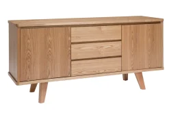 Miliboo Buffet-Buffet scandinave en bois clair 2 portes 3 tiroirs L160 cm FIFTIES