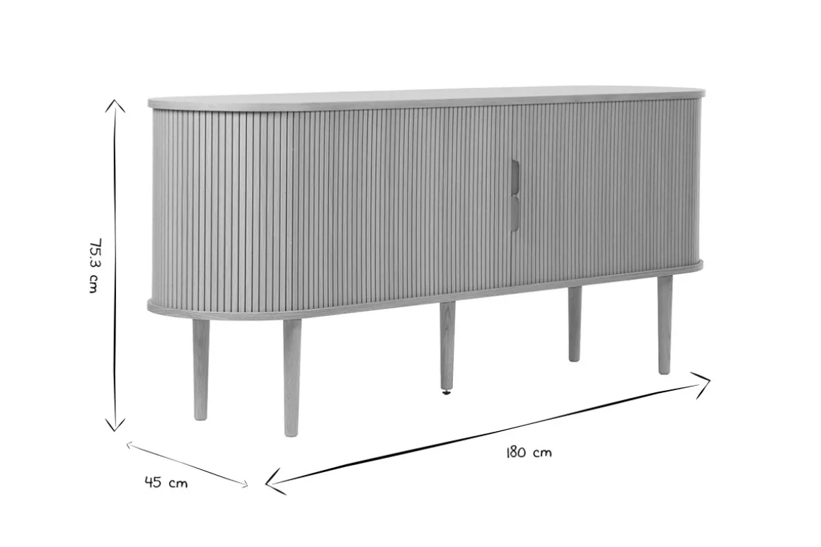 Miliboo Buffet-Buffet vintage bois clair chêne avec rangements 2 portes coulissantes L180 cm EPIC