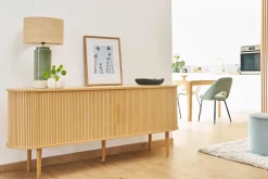 Miliboo Buffet-Buffet vintage bois clair chêne avec rangements 2 portes coulissantes L180 cm EPIC