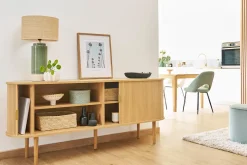 Miliboo Buffet-Buffet vintage bois clair chêne avec rangements 2 portes coulissantes L180 cm EPIC