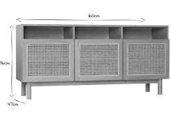 Miliboo Buffet-Buffet vintage en bois clair et cannage rotin L160 cm GALINA