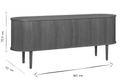 Miliboo Buffet-Buffet vintage en bois clair chêne 2 portes coulissantes L160 cm EPIC