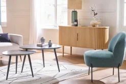 Miliboo Buffet-Buffet vintage en bois clair chêne 2 portes coulissantes L138 cm EPIC